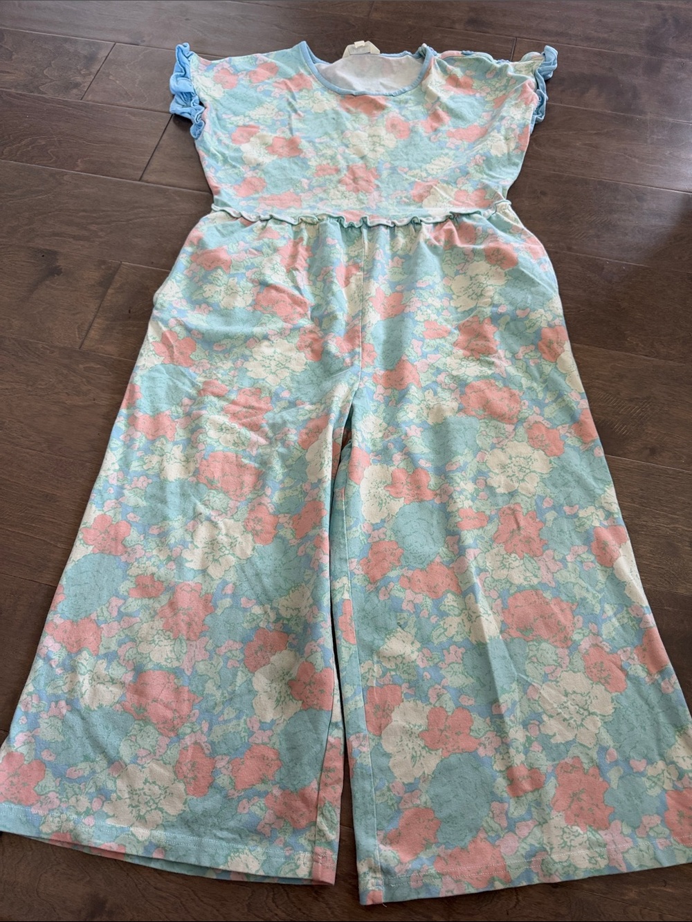 Matilda Jane Pastel Floral Wide-Leg Jumpsuit in Blue, Pink & Cream
